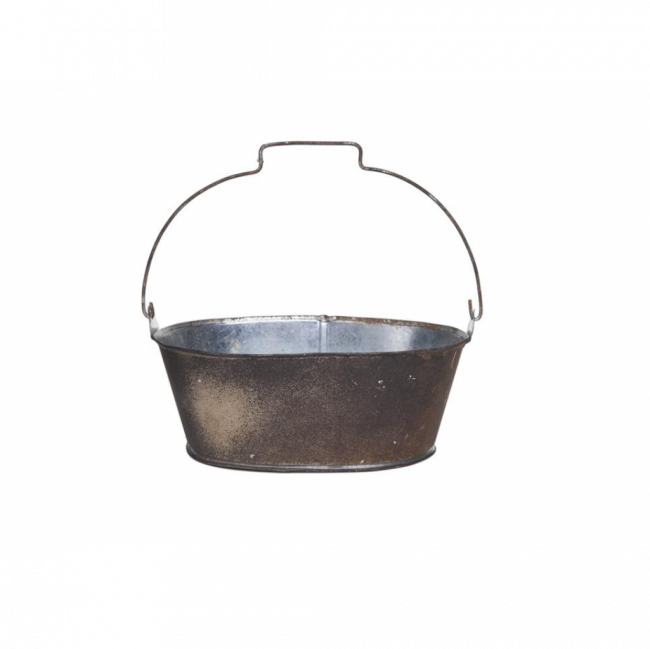 BALDE COM ALÇA ZINCO GALVANIZADO (C 24 CM | L 14 CM | A 9 CM)