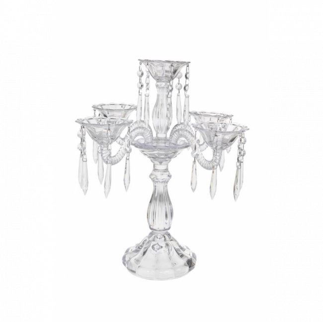 CANDELABRO 5 VELAS CRISTAL BOHEMIA (D 42 CM | A 29 CM)