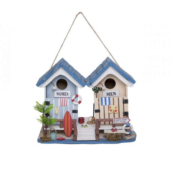 CASA DE PASSARINHO MDF COLORIDO WOMEN AND MEN (C 27 CM | L 16 CM | A 21 CM)