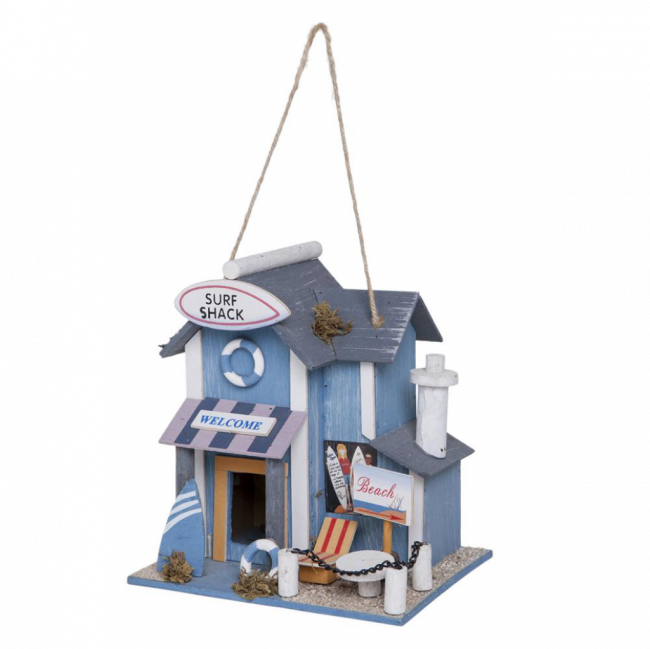 CASA DE PASSARINHO SURF SHACK MDF COLORIDO (C 18 CM | L 14 CM | A 20 CM)