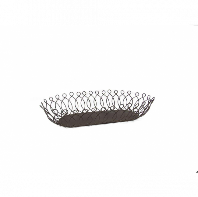 CESTA ARAMADA OVAL RÚSTICA METAL MARROM TAM G (C 45 CM | L 24 CM | A 10 CM)