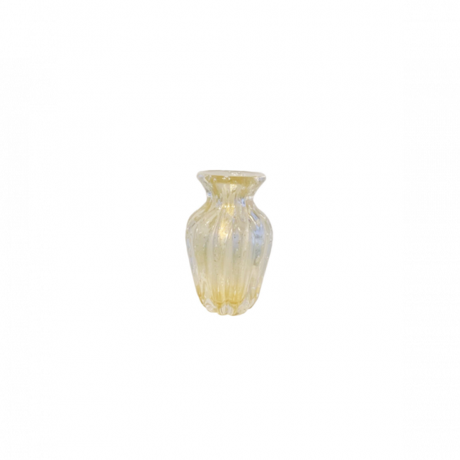 VASO GOMOS MURANO C/ OURO TRANSPARENTE (D 10 CM | A 18 CM)