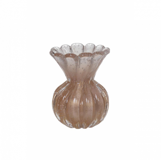 VASO MURANO C/ OURO PÉROLA (D 11 CM | A 15 CM)