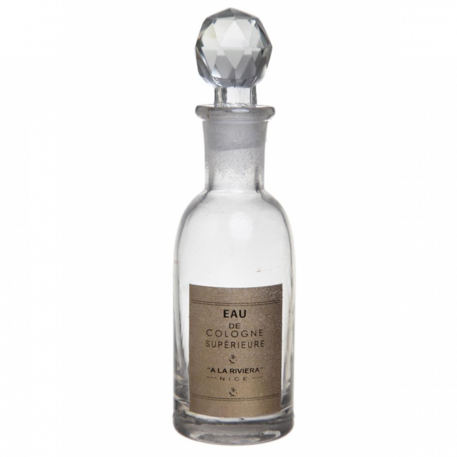 PERFUMEIRO VIDRO TRANSPARENTE EAU DE COLOGNE SUPÉRIEURE A LA RIVIERA (D 5 CM | A 16 CM)