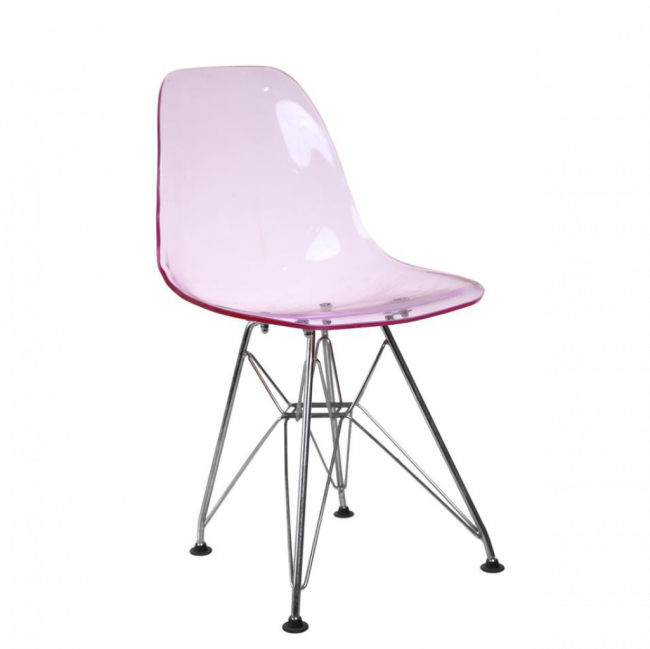 CADEIRA INFANTIL EIFFEL ACRÍLICO PINK (C 0,30 M | L 0,27 M | A 0,56 M)