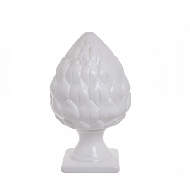PINHA CERÂMICA BRANCO GRANDE (D 14 CM | A 45 CM)