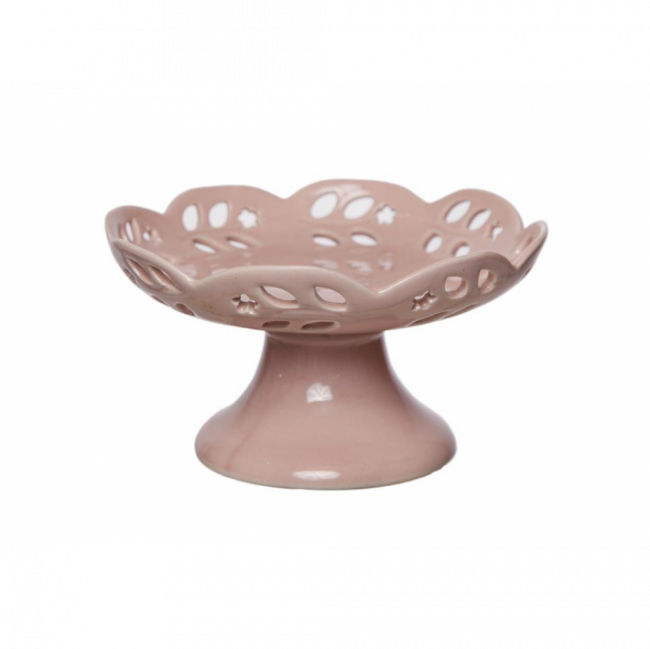 LINHA ROSÉ FRUTEIRA C/ FOLHA VAZADA PORCELANA (D 16 CM | A 8 CM)