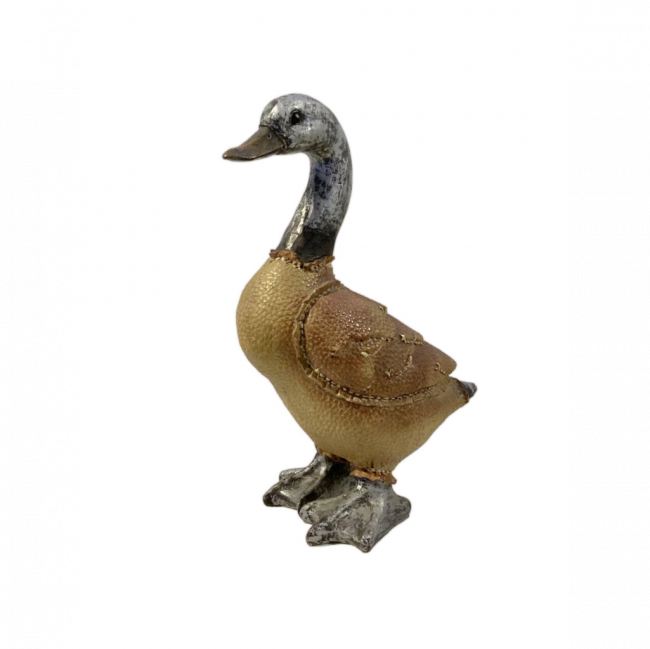 PATO RESINA MARROM E CINZA (C 17 CM | L 12 CM | A 27 CM)