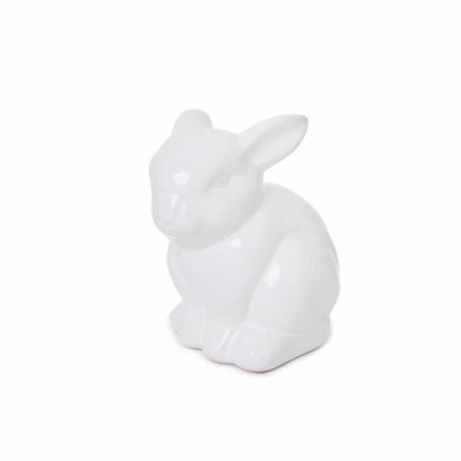 COELHO SENTADO PORCELANA BRANCO (C 10 CM | L 10 CM | A 13 CM)