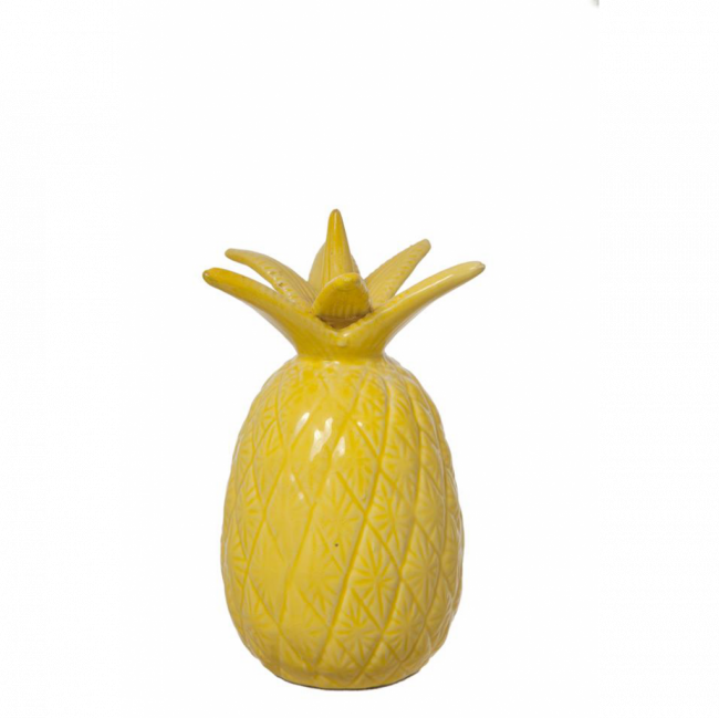 ABACAXI DECORATIVO CERÂMICA AMARELO (D 11 CM | A 23 CM)