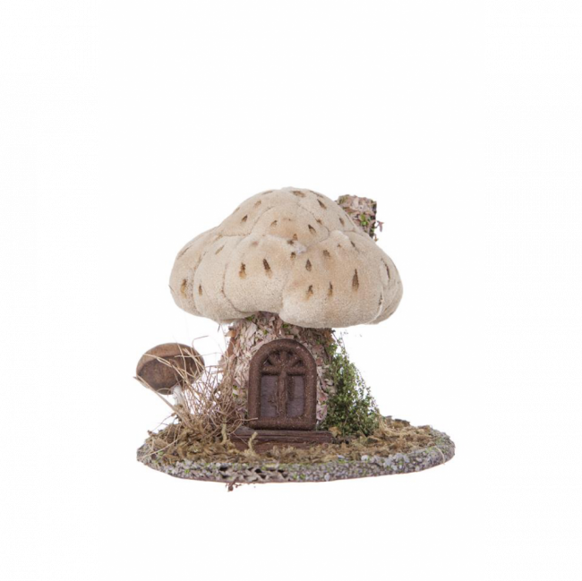 CASA COGUMELO ISOPOR BEGE TAM M (D 14 CM | A 14 CM)