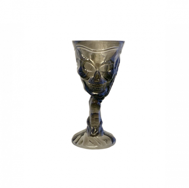 TAÇA CAVEIRA PLÁSTICO HALLOWEEN PRETO (D 9 CM | A 18 CM)