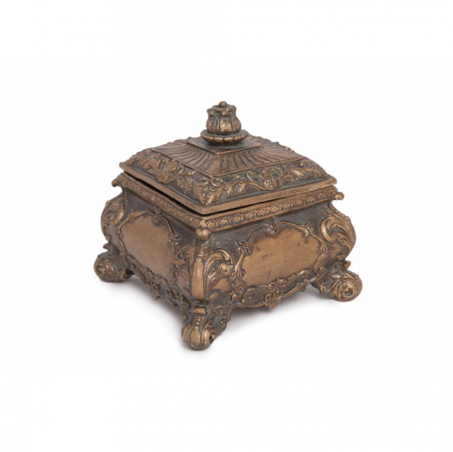 PORTA JOIA ROCOCÓ MADEIRA DOURADO BOJUDO PEQUENO