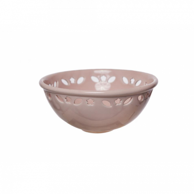 LINHA ROSÉ BOWL C/ PÉTALA VAZADA PORCELANA (D 17 CM | A 8 CM)