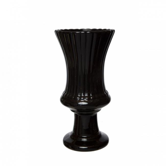 VASO TAÇA DRANCY CERÂMICA PRETO TAM G (D 19 CM | A 37 CM)