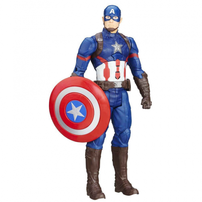 BONECO CAPITÃO AMÉRICA SUPER HERÓI AZUL E VERMELHO (C 30 CM | L 8 CM | A 29 CM)