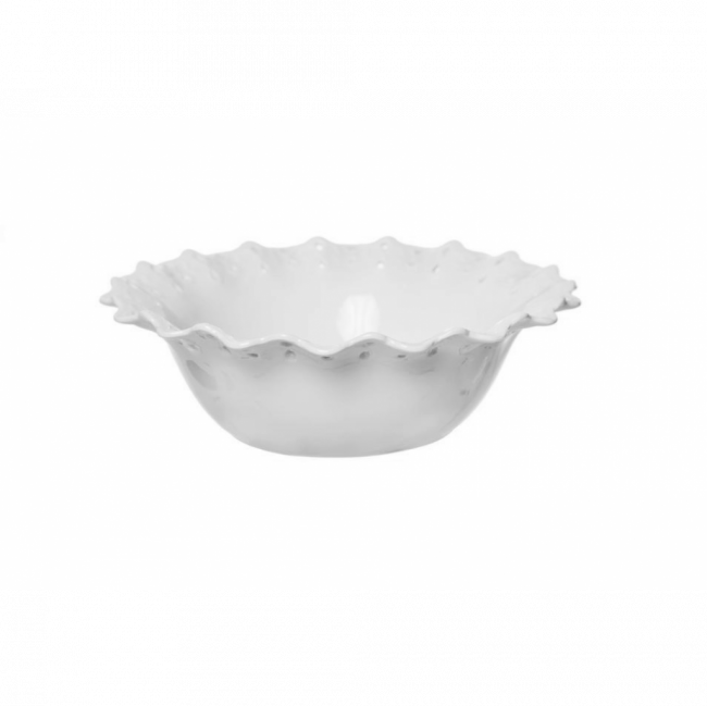 RENDADA PARIS FRUTEIRA S/ PÉ PORCELANA BRANCA (D 24 CM | A 8 CM)