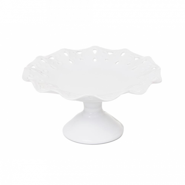 RENDADA PARIS PORTA TORTA PORCELANA BRANCA TAM P (D 20 CM | A 10 CM)