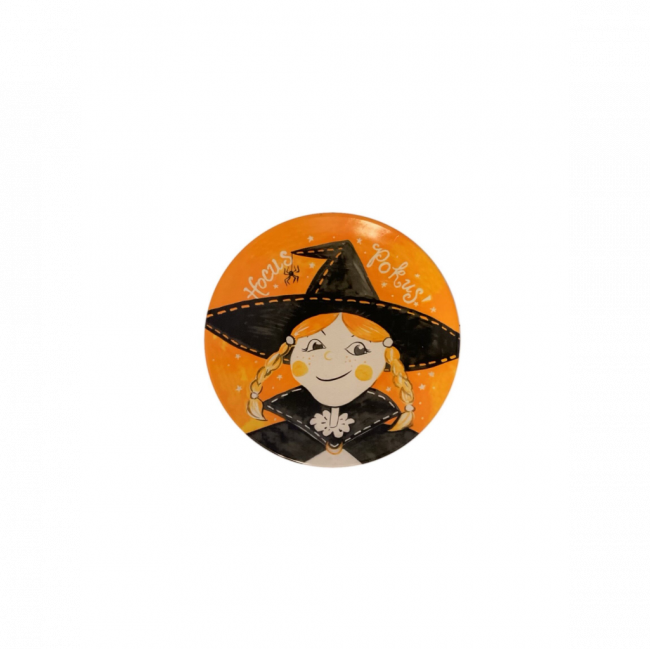 PRATO HOCUS POKUS MELAMINA HALLOWEEN LARANJA (D 23 CM)