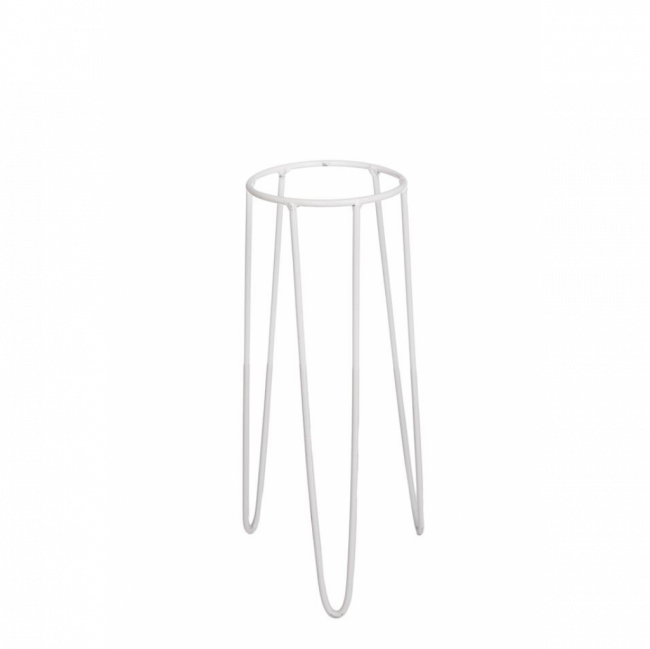 SUPORTE ARAMADO FERRO CONJUNTO TRÍPLICE BRANCO TAM P (D 18 CM | A 50 CM)