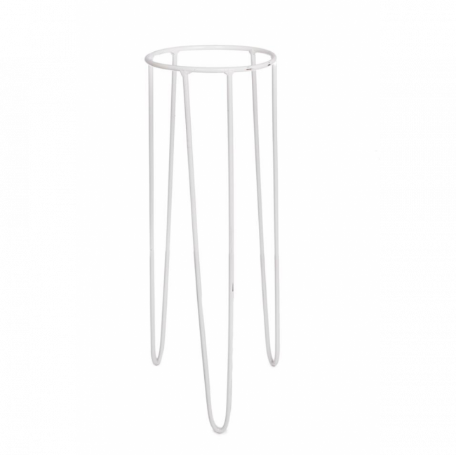 SUPORTE ARAMADO FERRO CONJUNTO TRÍPLICE BRANCO TAM G (D 35 CM | A 68 CM)