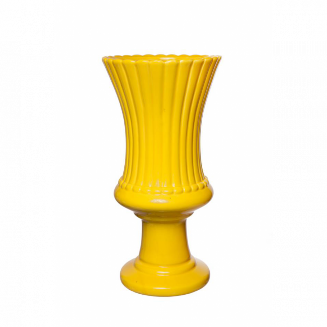 VASO TAÇA DRANCY CERÂMICA AMARELO SICILIANO TAM G (D 17 CM | A 34 CM)