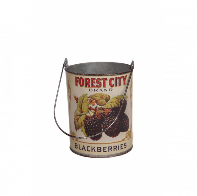 LATA FOREST CITY BLACKBERRIES METAL BEGE E PRETA (D 9 CM | A 13 CM)