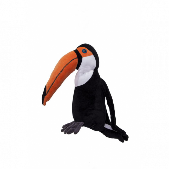 TUCANO PELÚCIA BRANCO, PRETO E LARANJA TAM G (C 45 CM | L 11 CM | A 37 CM)