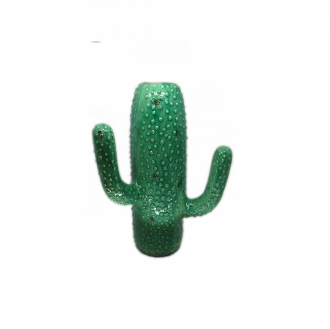 VASO CACTUS CERÂMICA VERDE ÁGUA (C 30 CM | L 30 CM | A 44 CM)