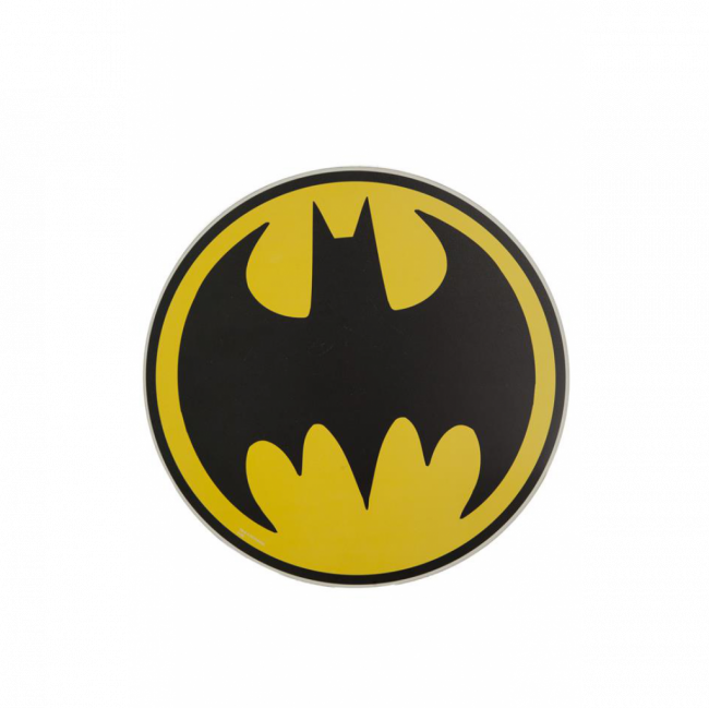 PLACA BATMAN MADEIRA AMARELO E PRETO (D 25 CM | A 2 CM)