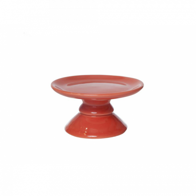 PORTA TORTA BAUHAUS PORCELANA CORAL TAM P (D 18 CM | A 10 CM)