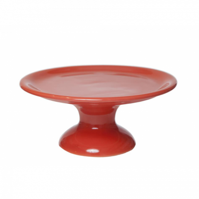 PORTA TORTA BAUHAUS PORCELANA CORAL TAM G (D 30 CM | A 13 CM)