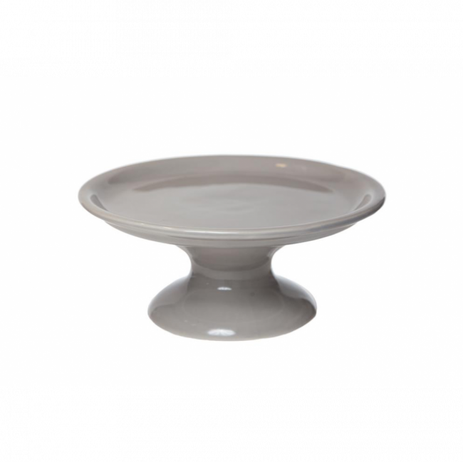 PORTA TORTA BAUHAUS PORCELANA CINZA TAM M (D 25 CM | A 11 CM)