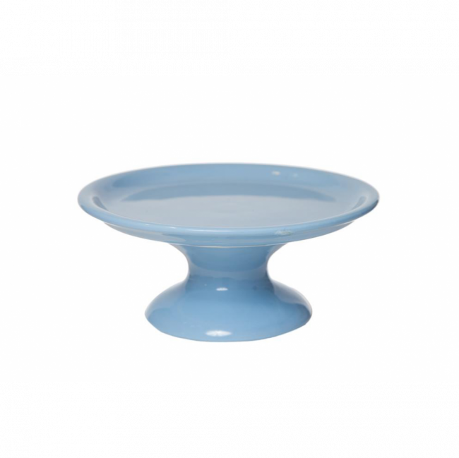 PORTA TORTA BAUHAUS PORCELANA AZUL CELESTE TAM M (D 25 CM | A 11 CM)