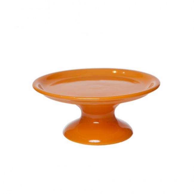 PORTA TORTA BAUHAUS PORCELANA LARANJA TAM M (D 25 CM | A 11 CM)