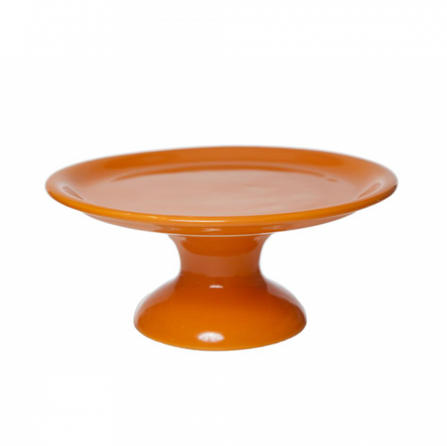 PORTA TORTA BAUHAUS PORCELANA LARANJA TAM G (D 30 CM | A 13 CM)