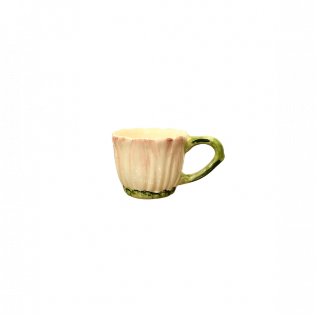 XÍCARA DE CAFÉ SAPO NA LAGOA CERÂMICA ROSA E VERDE (D 7 CM | A 6 CM)