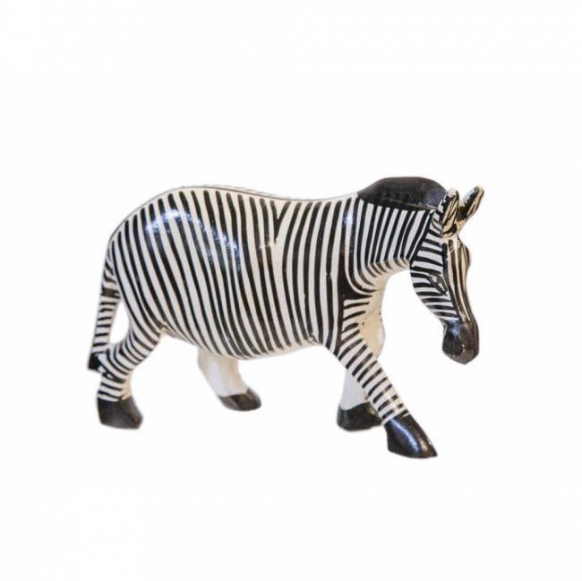 ZEBRA RESINA PRETA E BRANCA TAM M (C 28 CM | L 8 CM | A 16 CM)