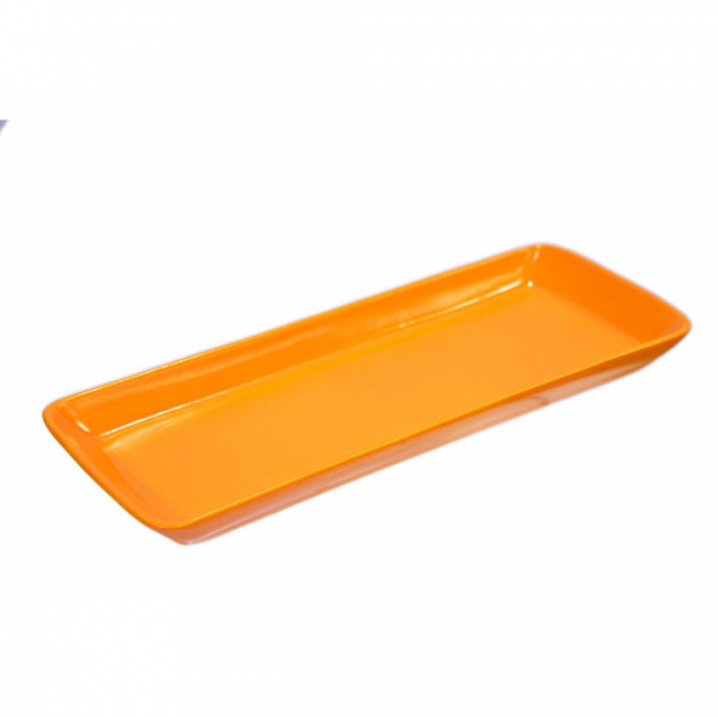 TRAVESSA ROCAMBOLE RETANGULAR CERÂMICA LARANJA NEON (C 38 CM | L 14 CM | A 3 CM)