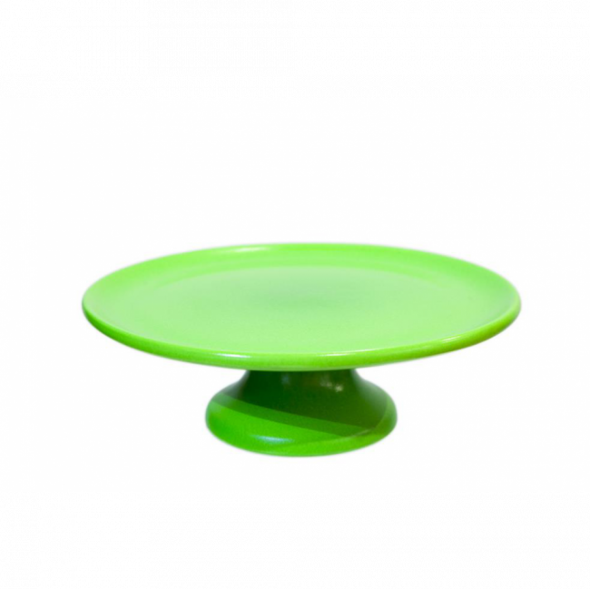 PORTA TORTA BAUHAUS CERÂMICA VERDE NEON TAM G (D 31 CM | A 10 CM)