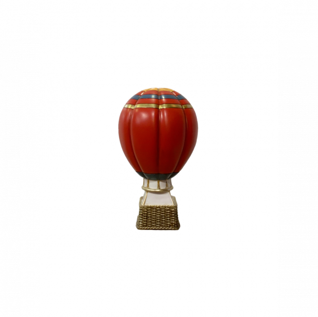 BALÃO RESINA VERMELHO E DOURADO (D 14 CM | A 26 CM)