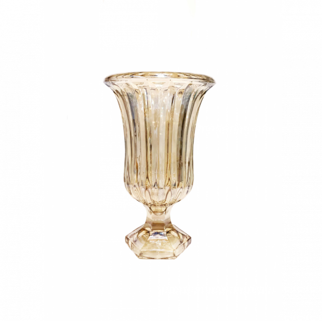 VASO CRISTAL ÂMBAR LAPIDADO TAM G (D 18 CM | A 29 CM)