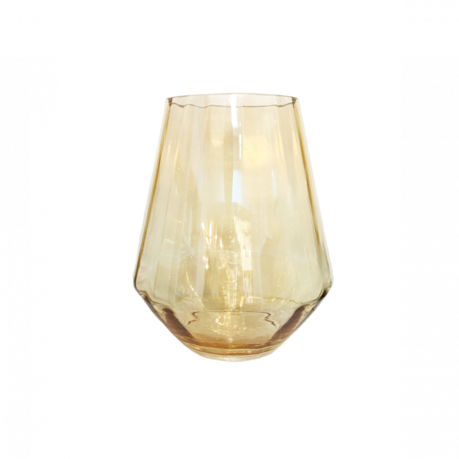 VASO SECHSECKIG CRISTAL ÂMBAR LISO TAM G (D 19 CM | A 26 CM)