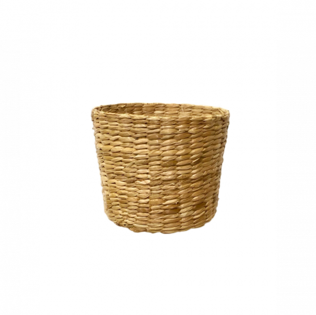 CESTA REDONDA PALHA DE TABOA BEGE TAM G (D 30 CM | A 25 CM)