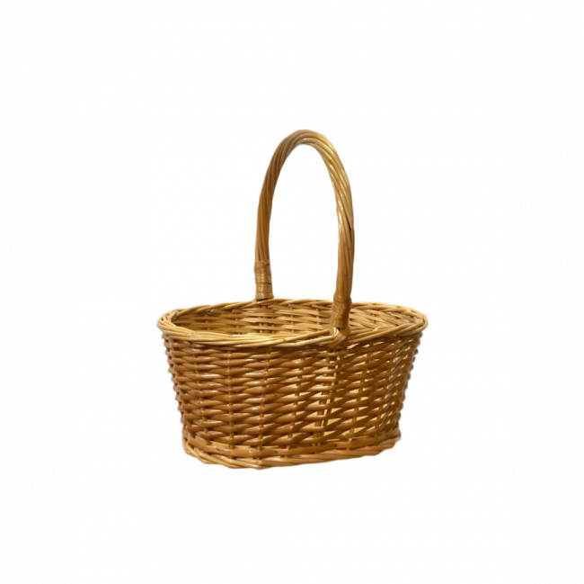 CESTA OVAL SHTO BAMBU ENVERNIZADO BEGE TAM P (C 33 CM | L 28 CM | A 38 CM)