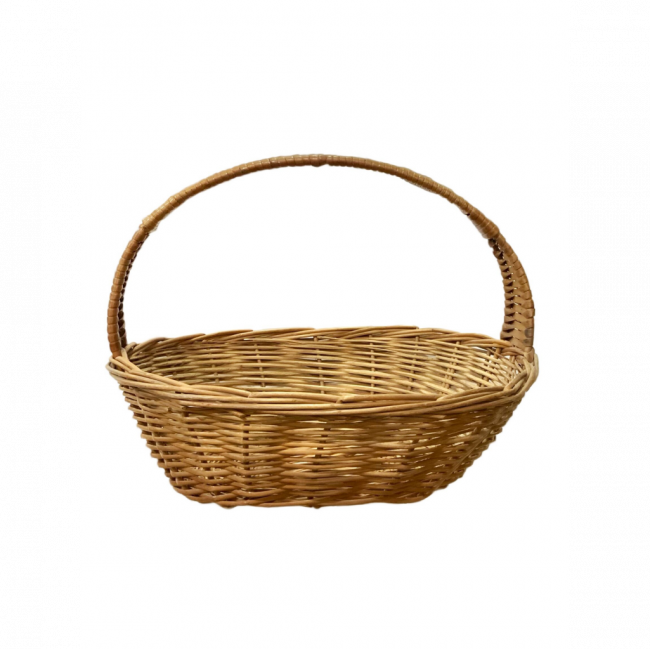 CESTA OVAL SHTO BAMBU ENVERNIZADO BEGE TAM M (C 51 CM | L 42 CM | A 41 CM)