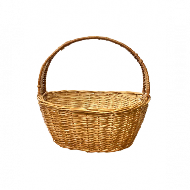 CESTA OVAL SHTO BAMBU ENVERNIZADO BEGE TAM G (C 49 CM | L 45 CM | A 49 CM)