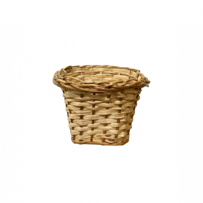 CESTA QUADRADA BAMBU BEGE E MARROM (C 20 CM | L 20 CM | A 14 CM)