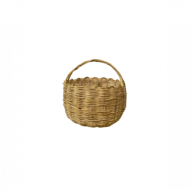 CESTA REDONDA C/ ALÇAS VIME BEGE TAM P (D 23 CM | A 24 CM)