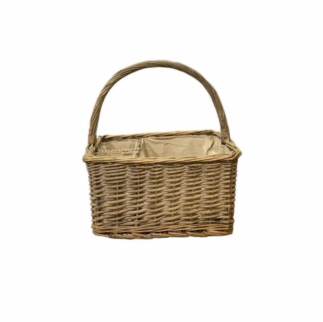 CESTA RETANGULAR PICNIC VIME C/ 3 DIVISÓRIAS CINZA (C 38 CM | L 25 CM | A 40 CM)